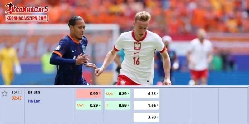 Soi kèo chi tiết nhất cho trận đấu giữa Ba Lan vs Hà Lan