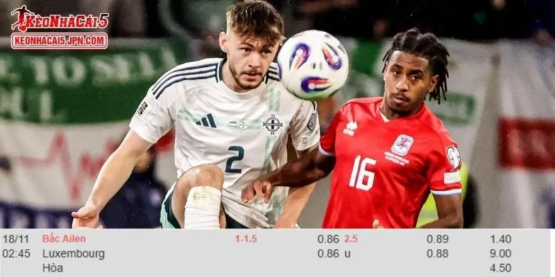 Tỷ lệ kèo chi tiết của trận Northern Ireland vs Luxembourg