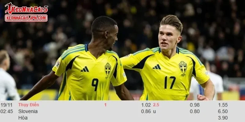Tỷ lệ kèo chi tiết của trận Thụy Điển vs Slovenia