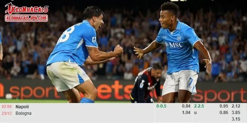 Tỷ lệ kèo chi tiết của trận Napoli vs Bologna