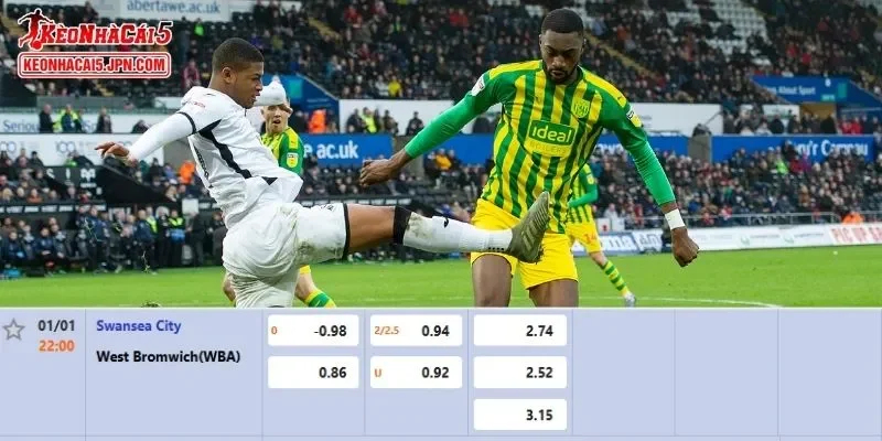 Tỷ lệ kèo chi tiết và chuẩn xác nhất cho trận đấu Swansea vs West Brom
