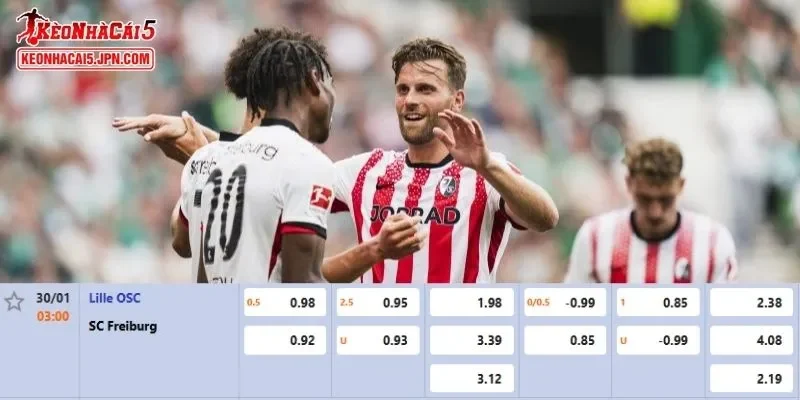 Tỷ lệ kèo chi tiết của của trận Lille vs Freiburg