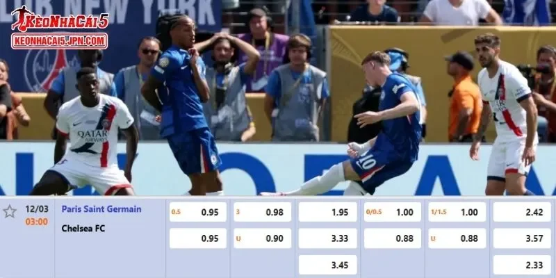 Tỷ lệ kèo chi tiết nhất cho trận đấu giữa PSG vs Chelsea